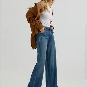 Wrangler Womens High Rise Trouser - Grease Blue